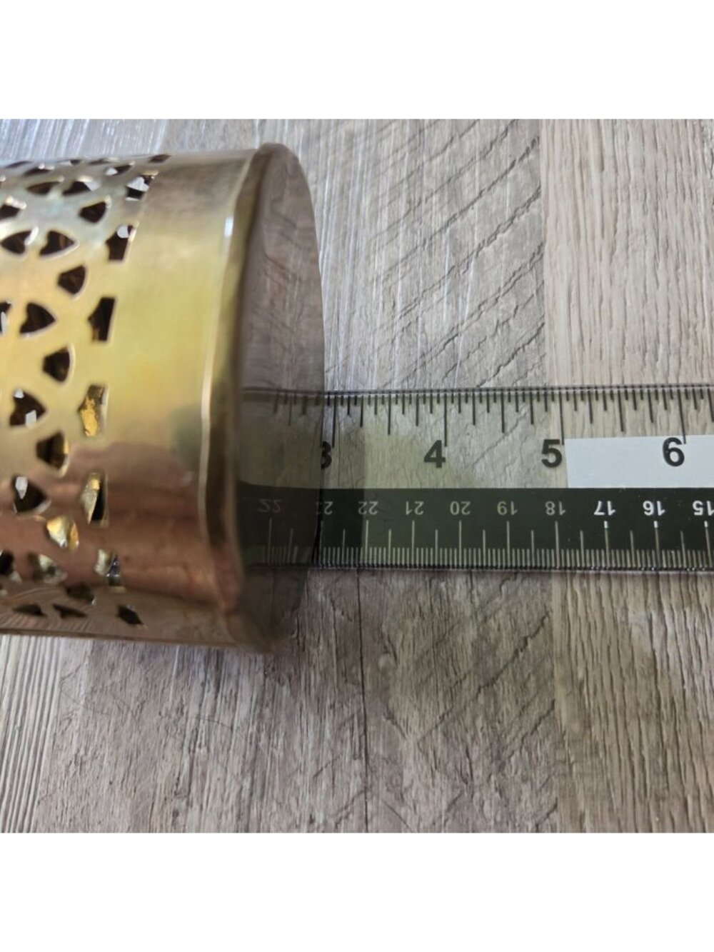 Brass Trinket Box Pierced Lattice Incense Holder Vintage CatchallBoho 2.75" - Picture 13 of 14